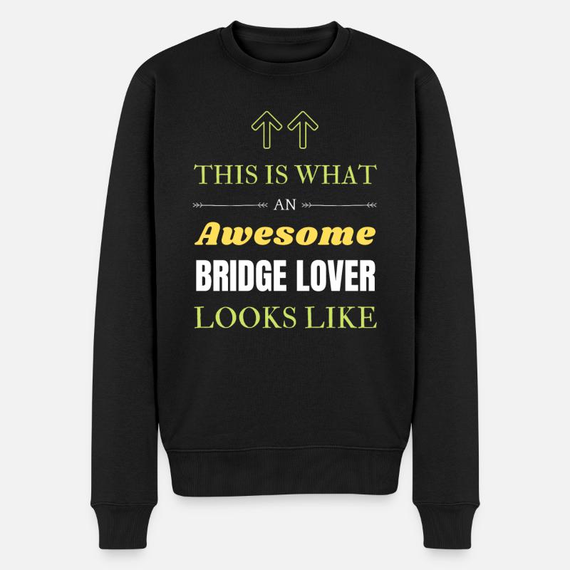 So sieht ein großartiger Bridge-Liebhaber aus - Männer Premium Bio Pullover - Schwarz