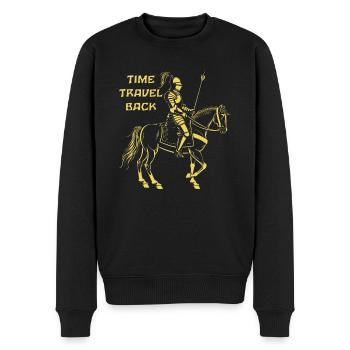 TIME TRAVEL BACK TAB - Men's Premium Organic Jumper - black - Front - Nico (187cm)