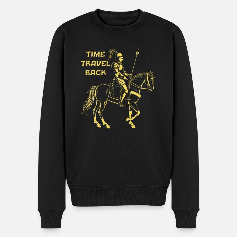 REITER TIME TRAVEL BACK - Männer Premium Bio Pullover - Schwarz