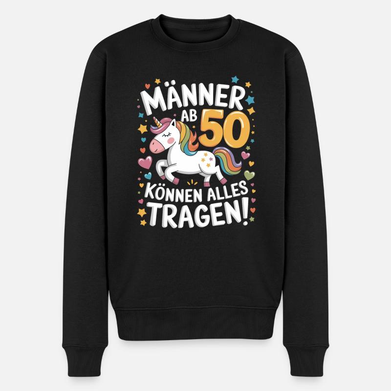 50. Geburtstag Mann 50 Jahre Deko Lustig Geschenk - Männer Premium Bio Pullover - Schwarz