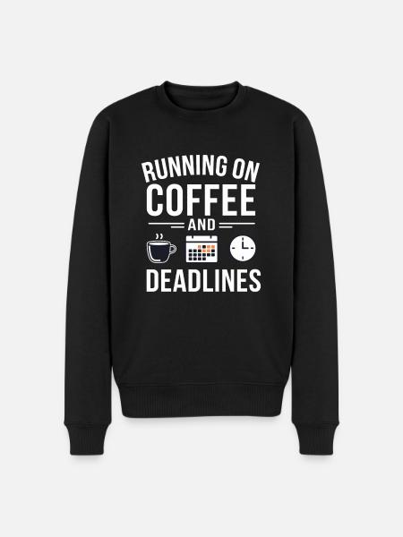 Office Coffee Deadline - Men's Premium Organic Jumper - black