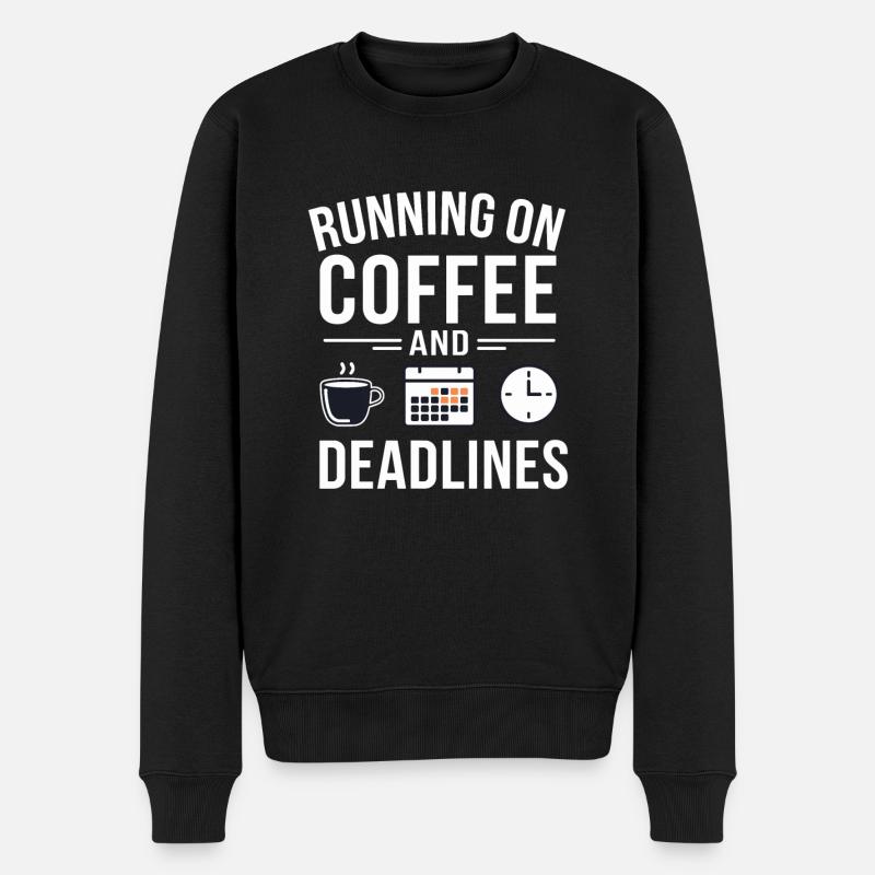 Büro Kaffee Deadline - Männer Premium Bio Pullover - Schwarz