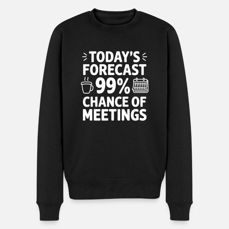 Büro Humor Meeting - Männer Premium Bio Pullover - Schwarz
