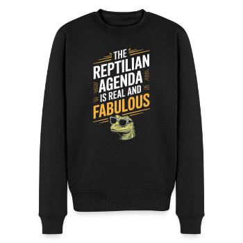 Lézard Peuple Reptile Conspiration Et Secret - Pull Premium bio Homme - noir - Devant - Nico (187cm)