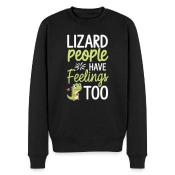 Lézard Peuple Reptile Conspiration Et Secret - Pull Premium bio Homme - noir - Devant - Nico (187cm)