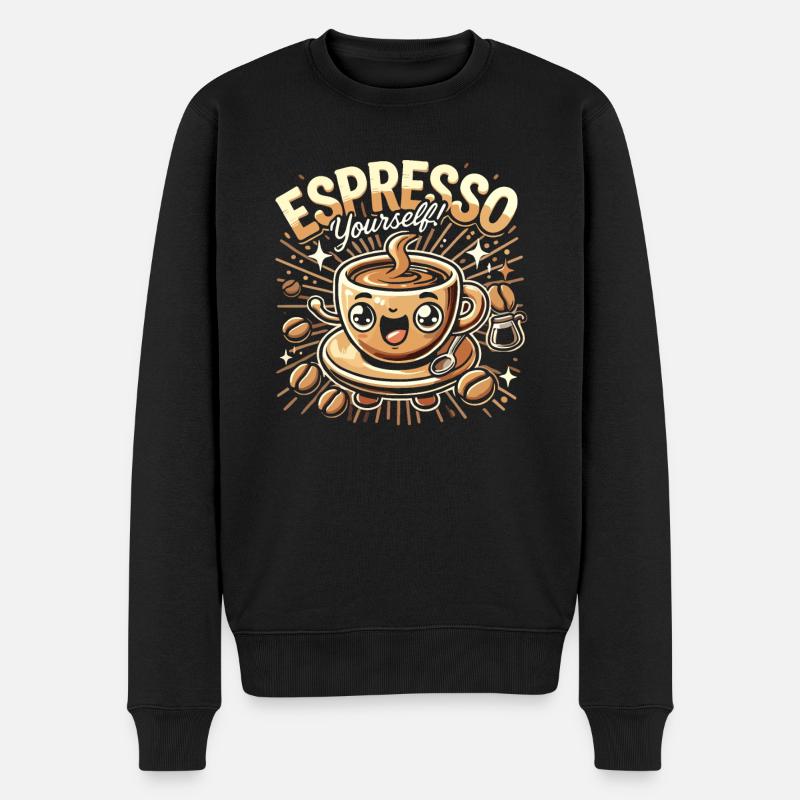 Espresso Selber machen - Männer Premium Bio Pullover - Schwarz