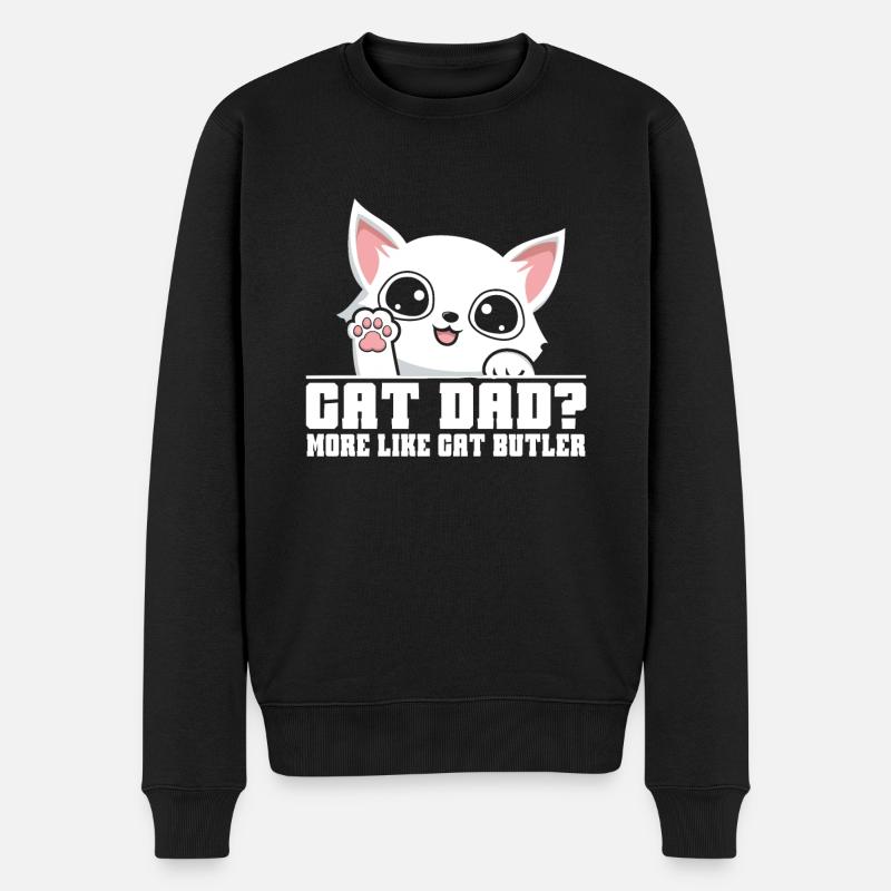 Cadeaux Chat Papa - Pull Premium bio Homme - noir