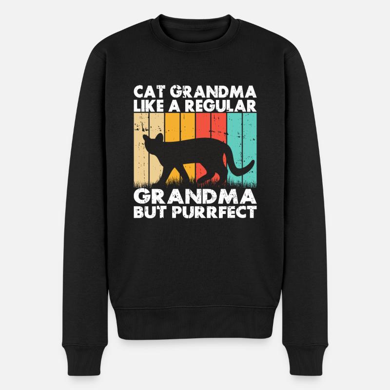 Cadeaux de grand-mère chat - Pull Premium bio Homme - noir