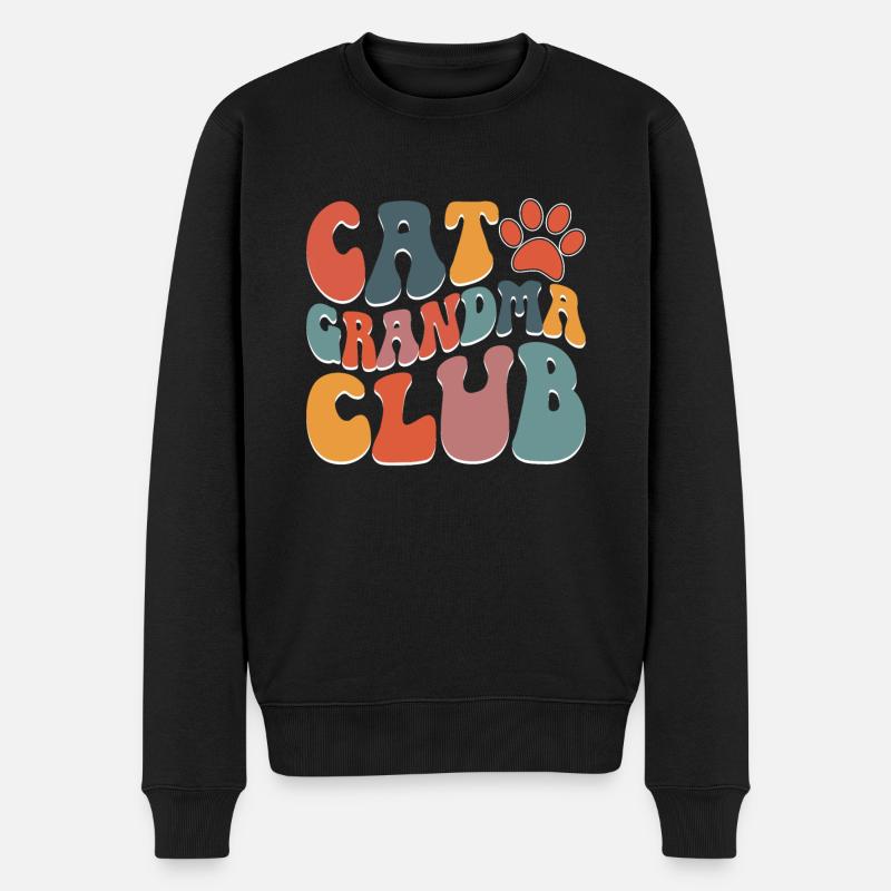 Cadeaux de grand-mère chat - Pull Premium bio Homme - noir