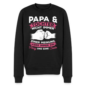 Vatertag Bester Papa Vater Tochter Familie Lieblin - Männer Premium Bio Pullover - Schwarz - Vorne - Nico (187cm)