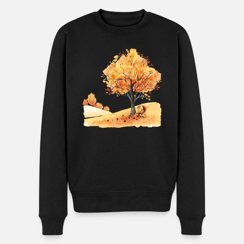 Herbst Eichhörnchen Écureuil d’automne - Pull Premium bio Homme - noir