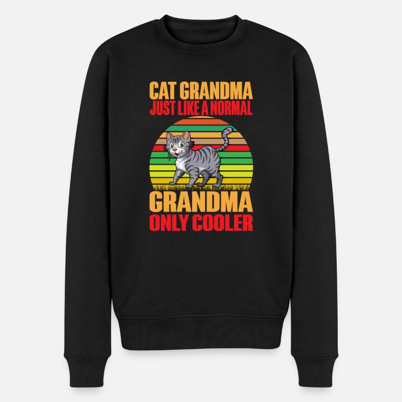 Cadeaux de grand-mère chat - Pull Premium bio Homme - noir