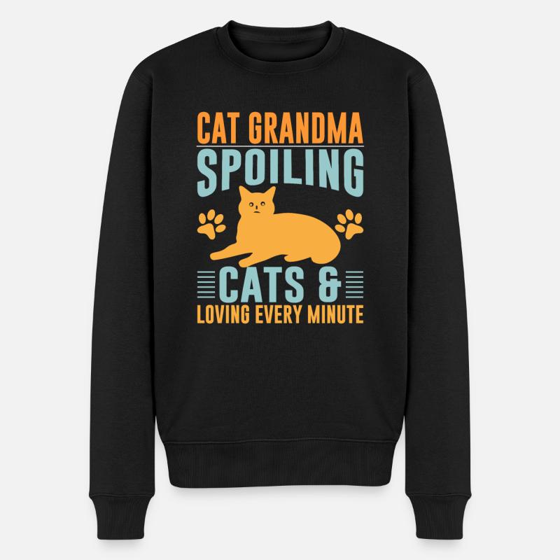 Cadeaux de grand-mère chat - Pull Premium bio Homme - noir