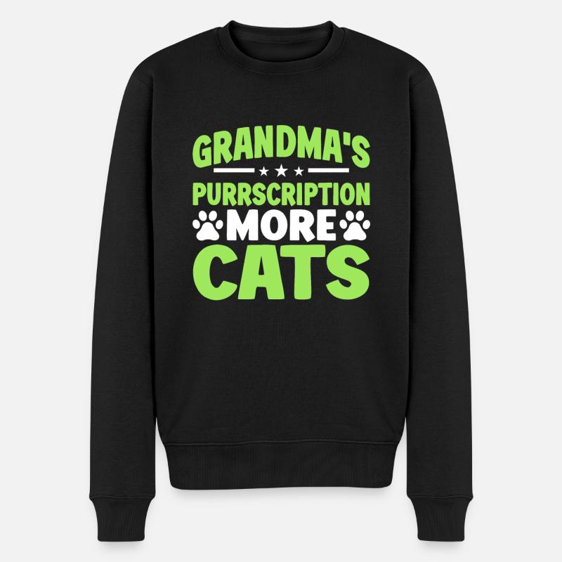 Cadeaux de grand-mère chat - Pull Premium bio Homme - noir