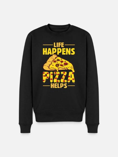 Funny pizza saying - Men's Premium Organic Jumper - black