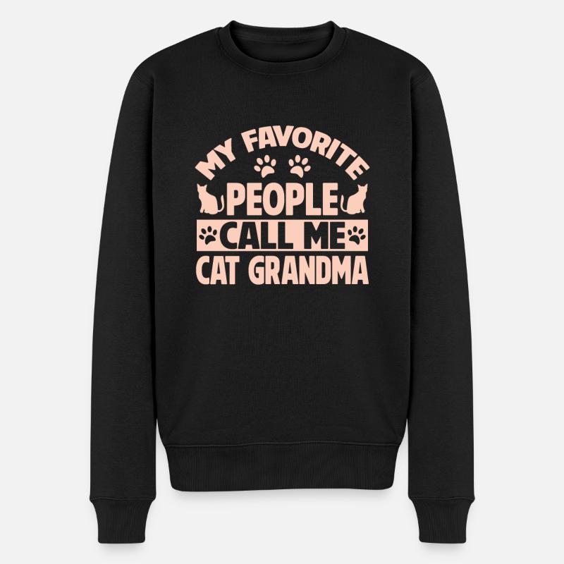 Cadeaux de grand-mère chat - Pull Premium bio Homme - noir