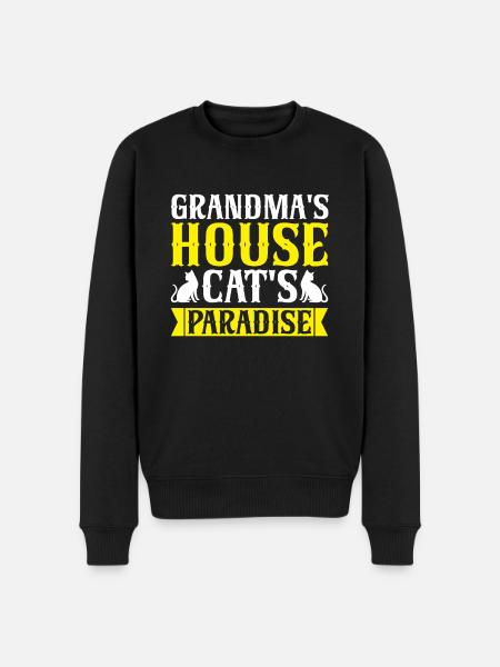 Cadeaux de grand-mère chat - Pull Premium bio Homme - noir