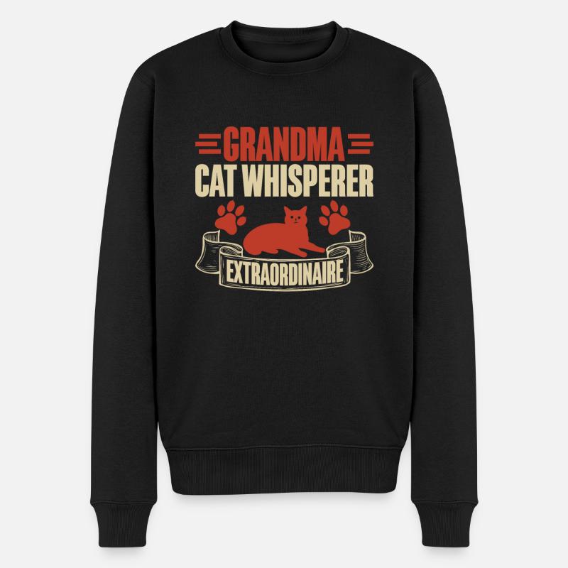 Cadeaux de grand-mère chat - Pull Premium bio Homme - noir