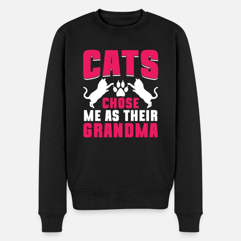 Cadeaux de grand-mère chat - Pull Premium bio Homme - noir