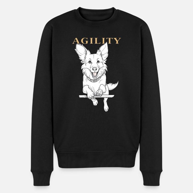 AGILITÉ DU CHIEN - Pull Premium bio Homme - noir