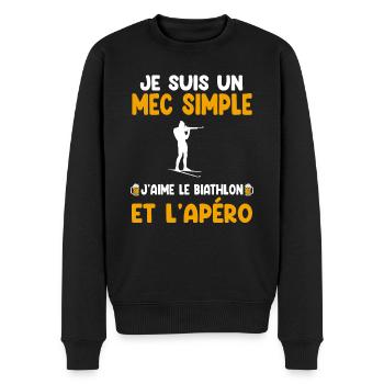 Einfacher Kerl Biathlon Aperitif Biathlet Humor - Männer Premium Bio Pullover - Schwarz - Vorne - Nico (187cm)