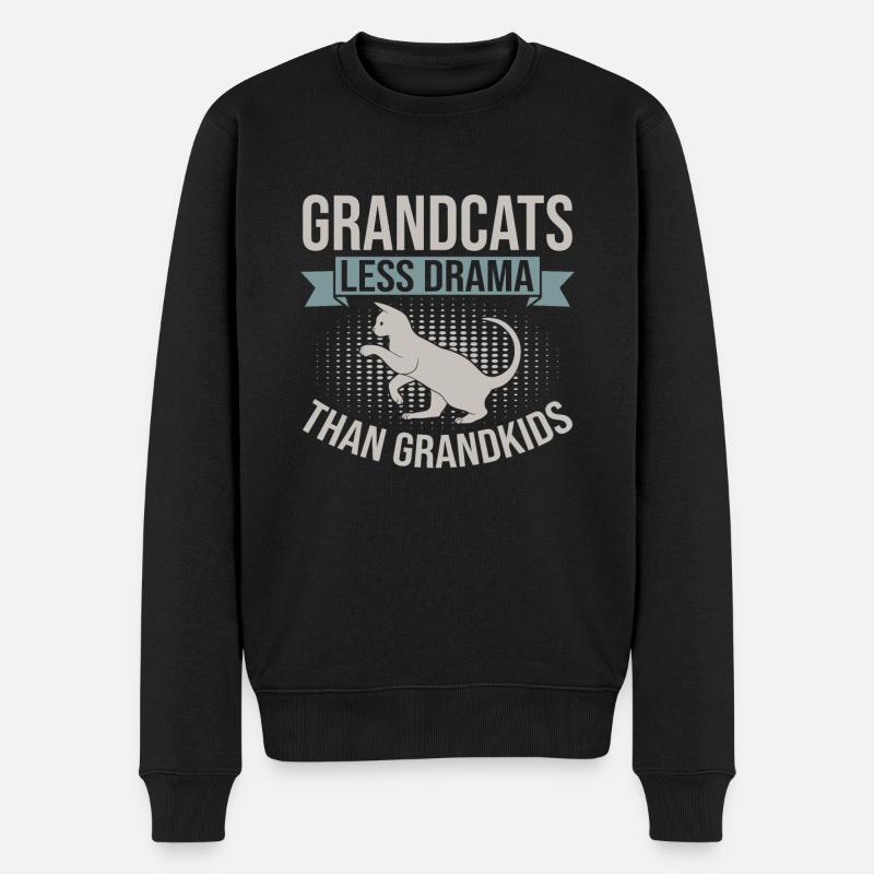 Cadeaux de grand-mère chat - Pull Premium bio Homme - noir