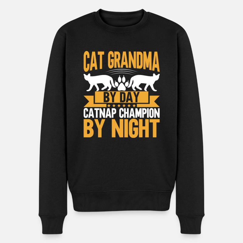Cadeaux de grand-mère chat - Pull Premium bio Homme - noir