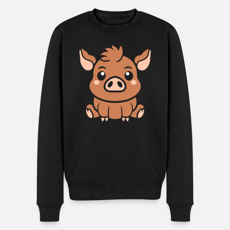 Wildschwein - Männer Premium Bio Pullover - Schwarz