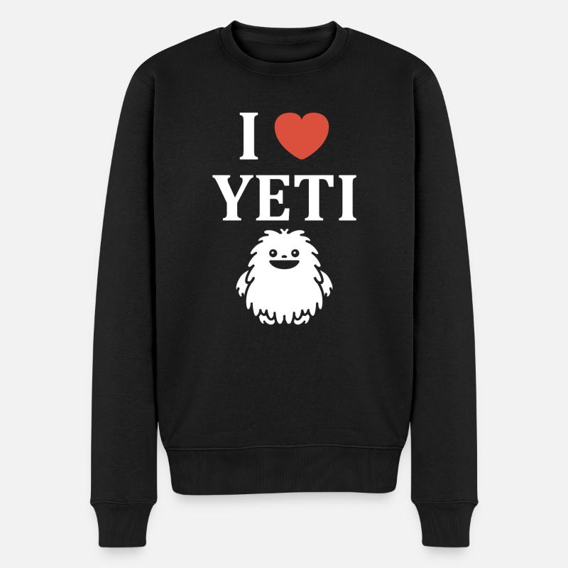 Yeti - Männer Premium Bio Pullover - Schwarz
