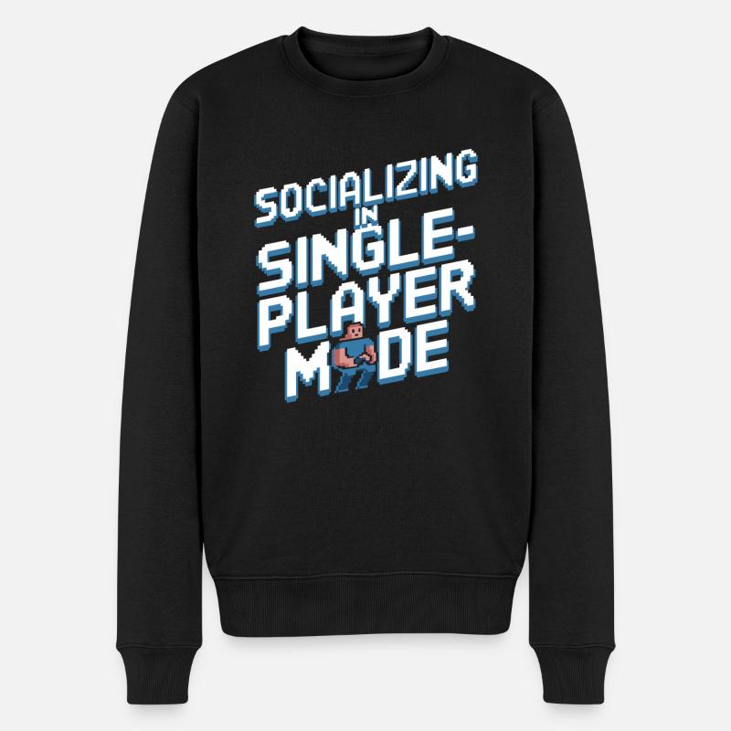 Joueur introverti déclarant calme - Pull Premium bio Homme - noir