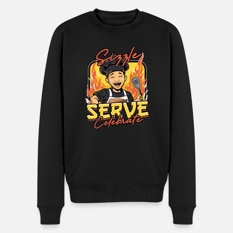 Hibachi Grésiller Servir Célébrer - Pull Premium bio Homme - noir