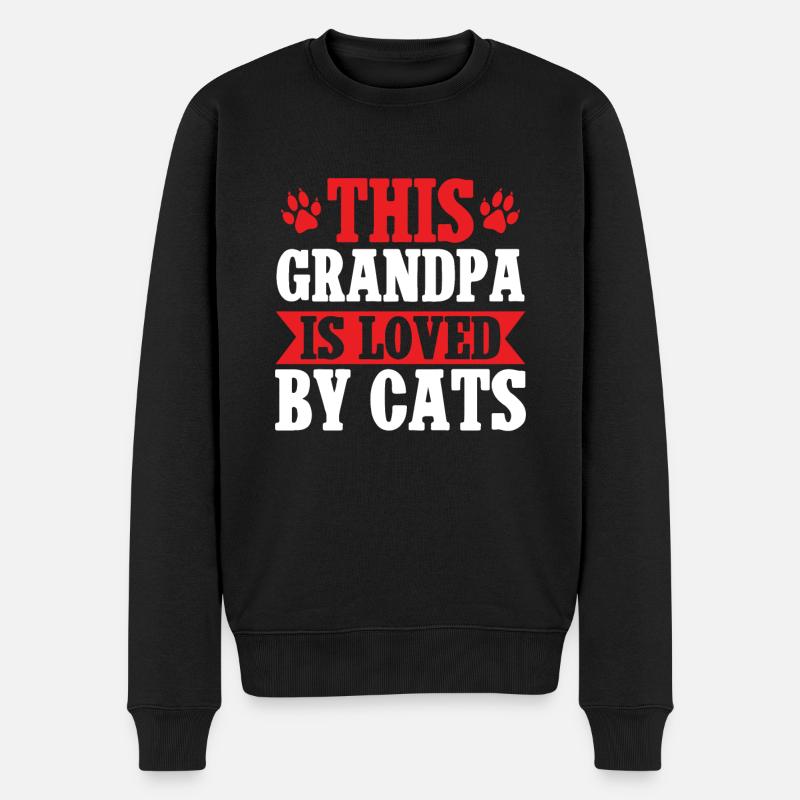 Chats Cadeaux Papy - Pull Premium bio Homme - noir