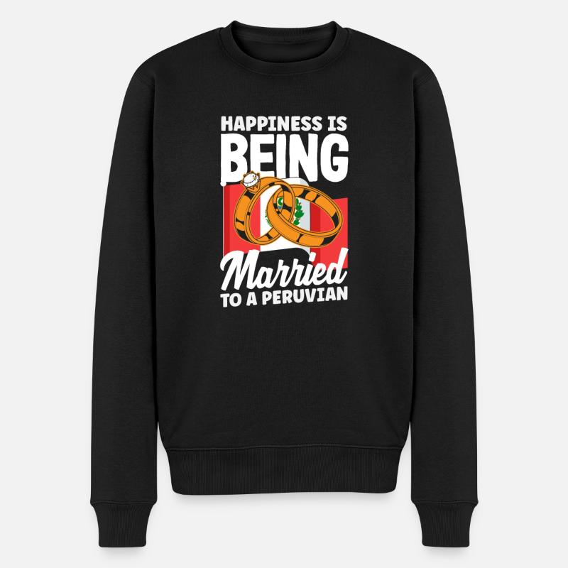 Peru Peruaner Geschenk - Männer Premium Bio Pullover - Schwarz
