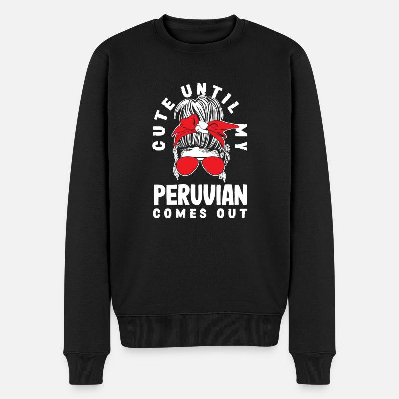 Peru Peruaner Geschenk - Männer Premium Bio Pullover - Schwarz