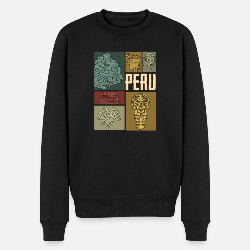 Pérou Cadeau péruvien - Pull Premium bio Homme - noir