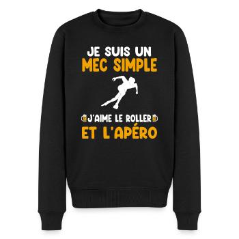Simple guy roller aperitif rollerroller humor - Men's Premium Organic Jumper - black - Front - Nico (187cm)