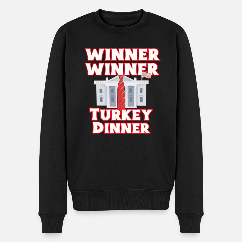  Gewinner thanksgiving dinner - Männer Premium Bio Pullover - Schwarz