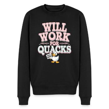 propriétaires de canards domestiques, amoureux des canards, - Pull Premium bio Homme - noir - Devant - Nico (187cm)