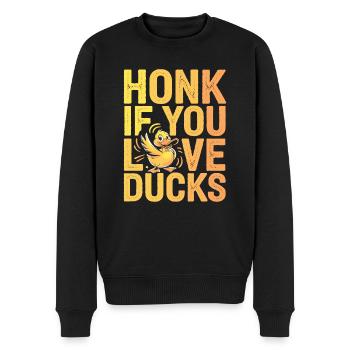 propriétaires de canards domestiques, amoureux des canards, - Pull Premium bio Homme - noir - Devant - Nico (187cm)