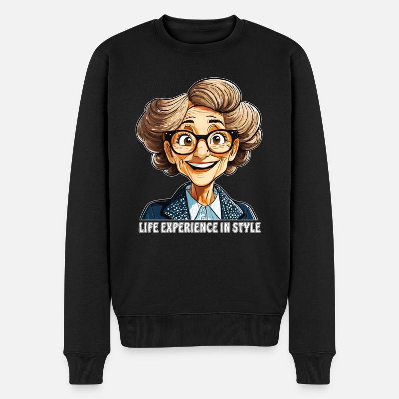 FEMME MÛRE EXPÉRIENCE DE VIE DANS LE STYLE - Pull Premium bio Homme - noir