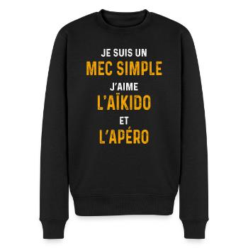 Aikido Aperitif Einfacher Kerl Aikido - Männer Premium Bio Pullover - Schwarz - Vorne - Nico (187cm)