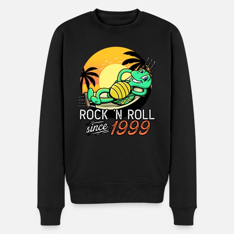Turtle Rock N Roll seit 1999 Geburtstag - Männer Premium Bio Pullover - Schwarz