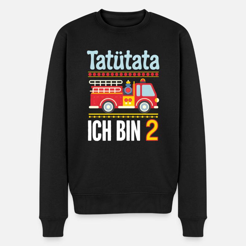 Tatütata Feuerwehr 2. Geburtstag - Männer Premium Bio Pullover - Schwarz