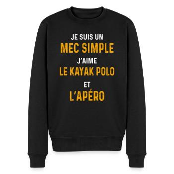 Kajak Polo Aperitif Einfacher Kerl Kajakfahrer - Männer Premium Bio Pullover - Schwarz - Vorne - Nico (187cm)
