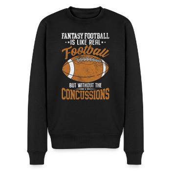 Fantasy Football Is Like Real Football Commish - Men's Premium Organic Jumper - black - Front - Nico (187cm)