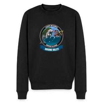 Dugong als Meerjungfrau verkleidet - Männer Premium Bio Pullover - Schwarz - Vorne - Nico (187cm)
