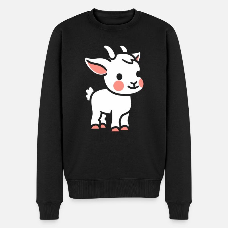 Ziegenbock - Männer Premium Bio Pullover - Schwarz