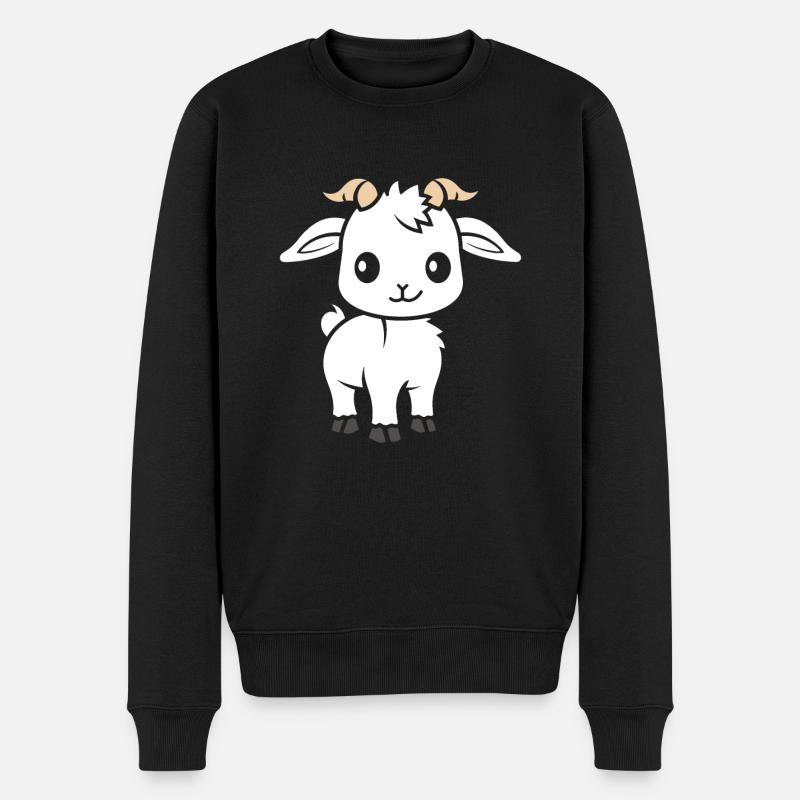 Ziegenbock - Männer Premium Bio Pullover - Schwarz