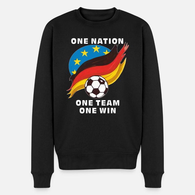 FUßBALL ONE NATION ONE TEAM ONE WIN - Männer Premium Bio Pullover - Schwarz