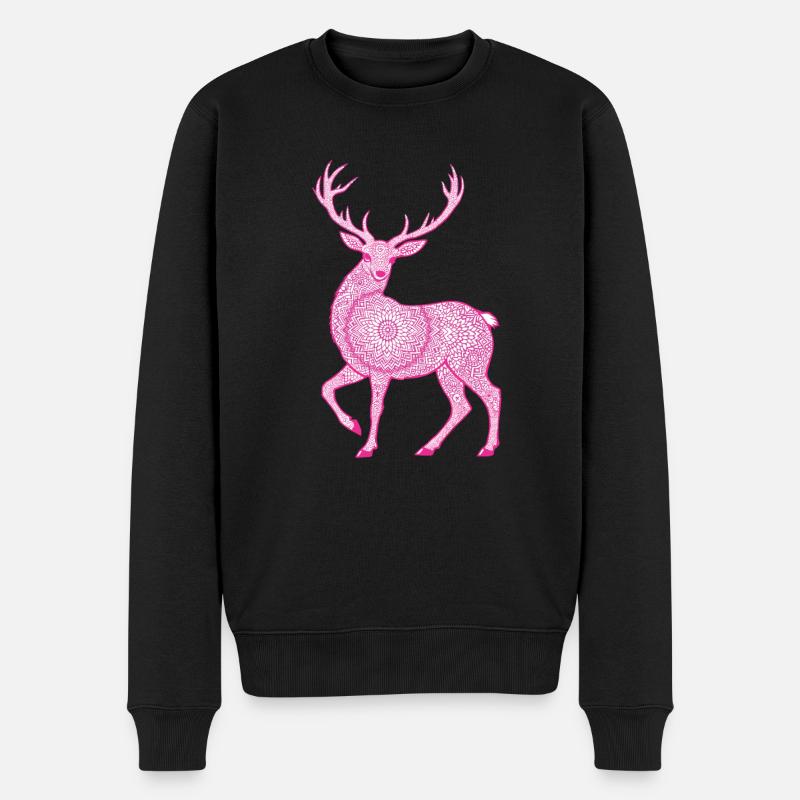 Mandala Cerf Cerf Mystique Madalas - Pull Premium bio Homme - noir